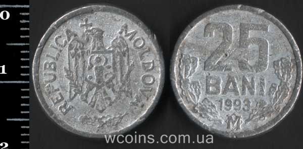 Монета Молдова 25 бані 1993