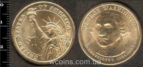 Монета США 1 долар 2007 Дж.Вашингтон