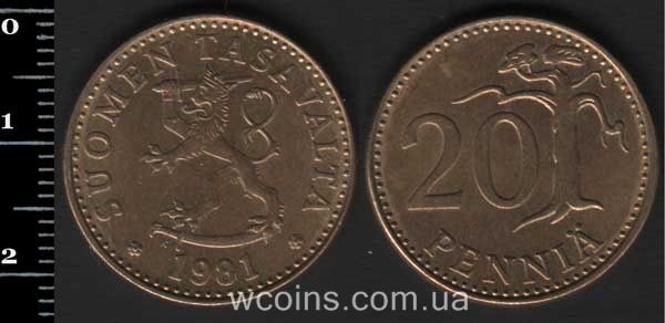 Монета Фінляндія 20 пенні 1981