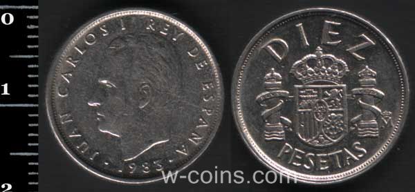 Монета Іспанія 10 песет 1983