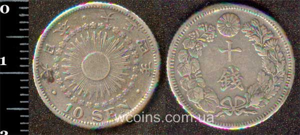 Монета Японія 10 сен 1915