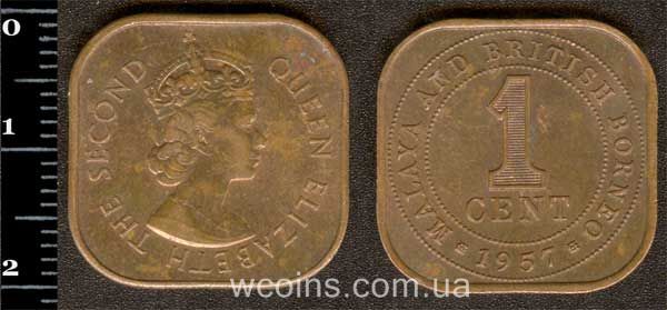 Монета Малайзія 1 цент 1957