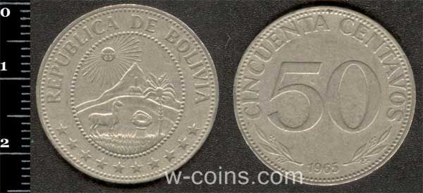 Coin Bolivia 50 centavos 1965