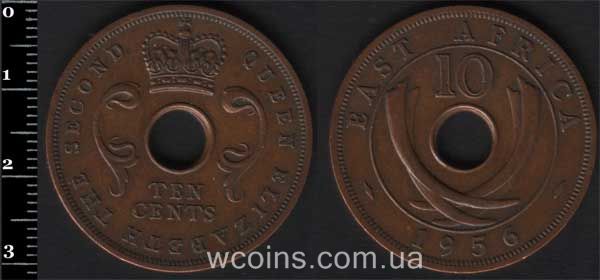 Coin British East Africa 10 cents 1956