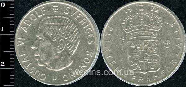 Монета Швеція 1 крона 1972