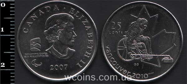 Монета Канада 25 центів 2007
