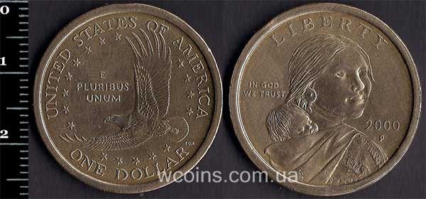 Монета США 1 долар 2000