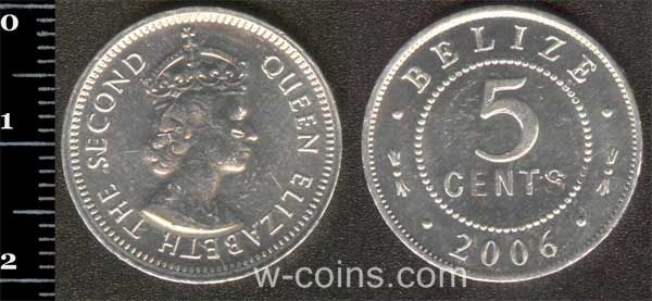 Монета Беліз 5 центів 2006