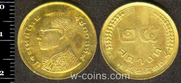 Монета Таїланд 25 сатанг 1977