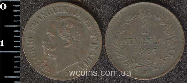 Монета Італія 1 чентезимо 1867