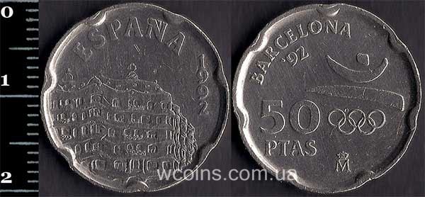 Монета Іспанія 50 песет 1992