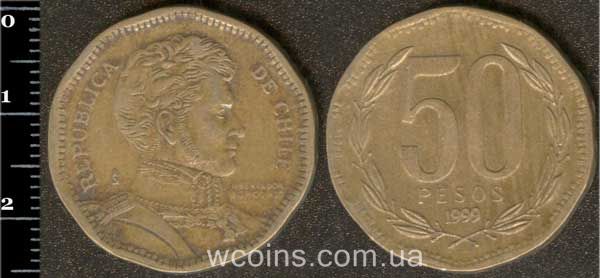 Монета Чілі 50 песо 1999