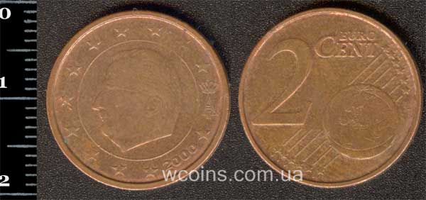 Монета Бельґія 2 євро цента 2000