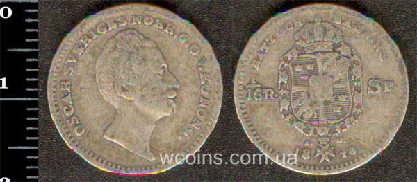 Монета Швеція 1/16 ріксталера 1848