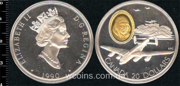 Монета Канада 20 доларів 1990