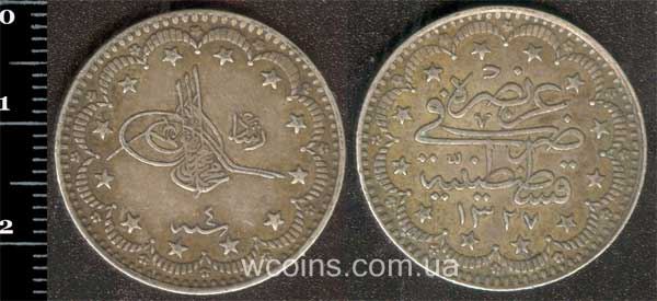 Монета Турція 5 куруш 1912