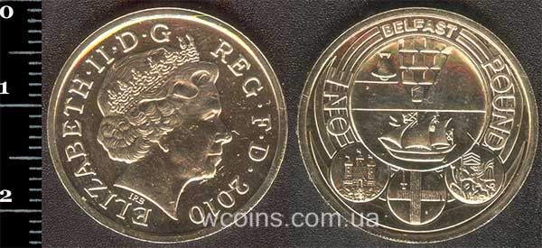 Монета Великобританія 1 фунт 2010 Белфаст