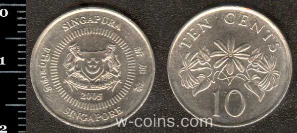 Монета Сінґапур 10 центів 2005