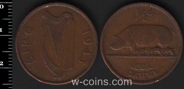 Монета Ірландія 1/2 пенні 1943