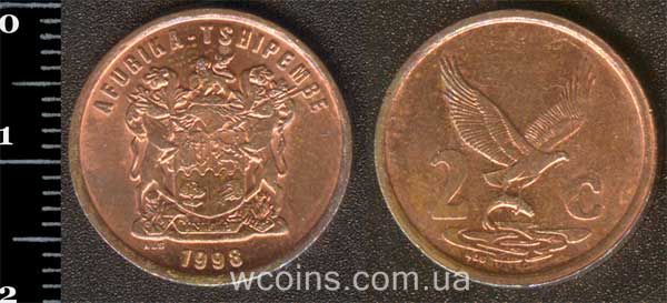 Монета Південна Африка 2 цента 1998