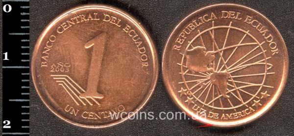 Монета Еквадор 1 сентаво 2003