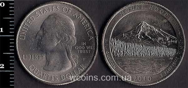 Монета США 25 центів 2010 Ліс Маунд Худ