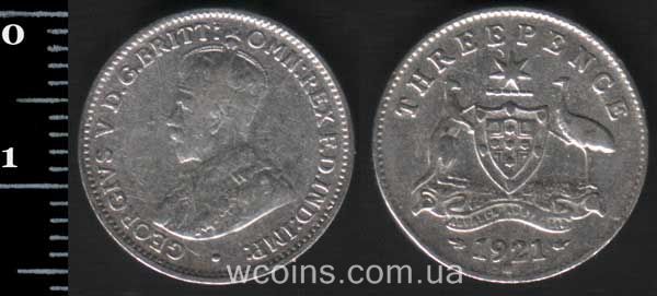 Монета Австралія 3 пенса 1921