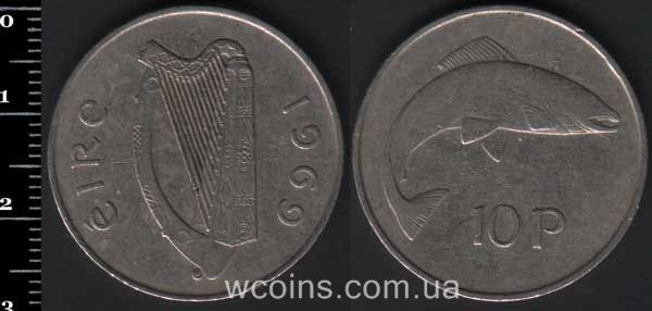 Монета Ірландія 10 пенсів 1969