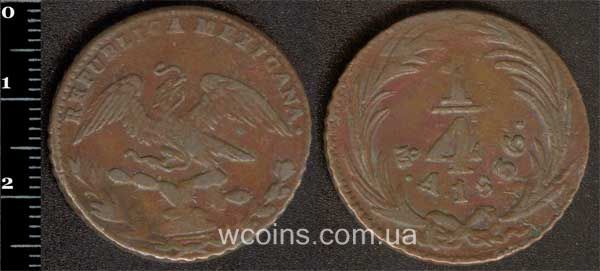 Монета Мексика 1/4 реала 1836
