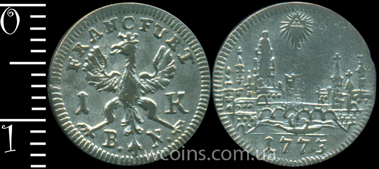Монета Франкфурт-на-Майні 1 крейцер 1773 B.N.
