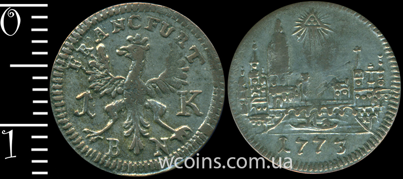 Монета Франкфурт-на-Майні 1 крейцер 1773 BN