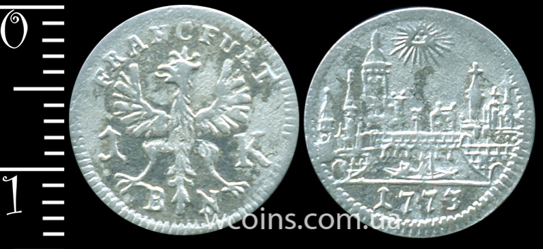 Монета Франкфурт-на-Майні 1 крейцер 1773 BN