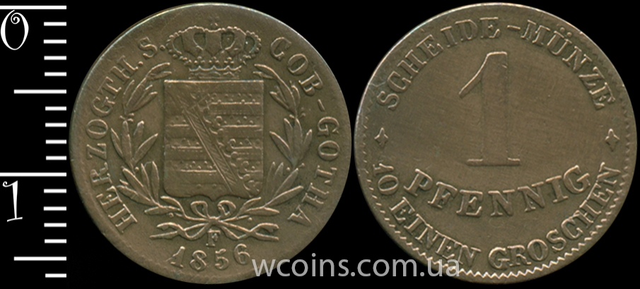 Coin Saxe-Coburg and Gotha 1 pfennig 1856