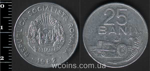 Монета Румунія 25 бані 1982