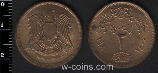 Монета Єгипет 2 піастра 1980
