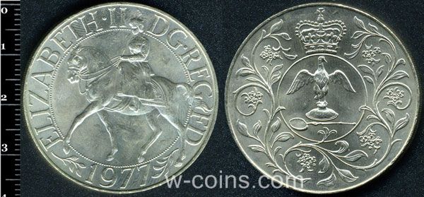 Монета Великобританія 25 нових пенсів 1977