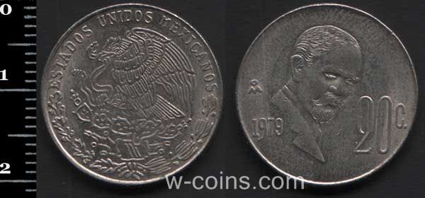 Монета Мексика 20 сентаво 1979