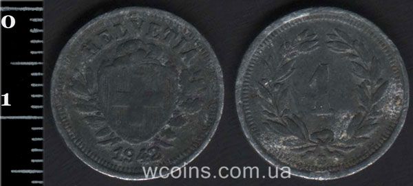 Монета Швейцарія 1 сантим 1942