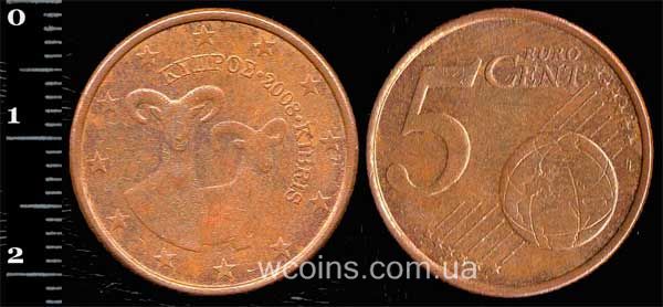 Монета Кіпр 5 євроцентів 2008