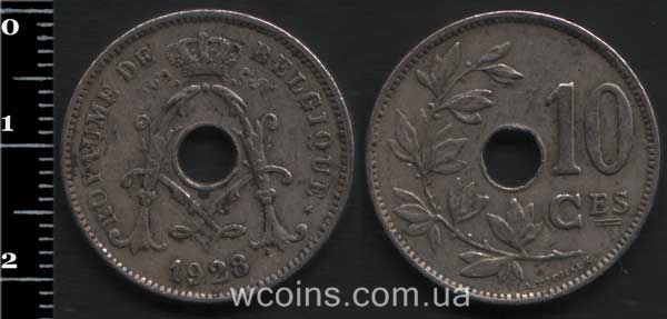 Монета Бельґія 10 сантимів 1928