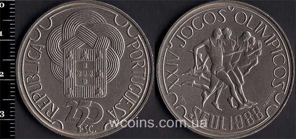 Монета Портуґалія 250 ескудо 1988