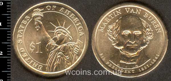 Монета США 1 долар 2008 Мартін ван Бюрен