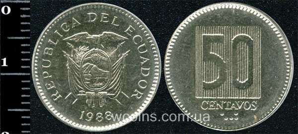 Монета Еквадор 50 сентаво 1988