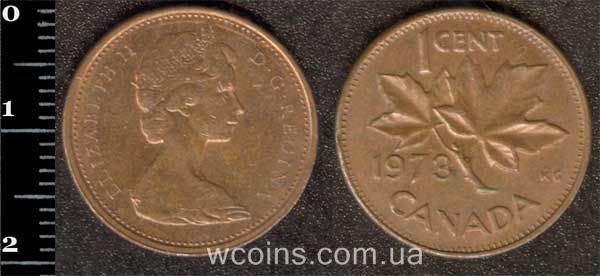 Монета Канада 1 цент 1973