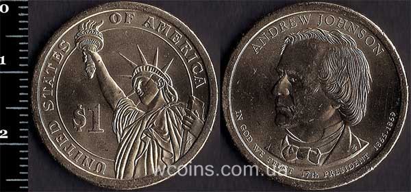 Монета США 1 долар 2011  Ендрю Джонсон