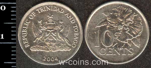 Монета Трінідад і Тобаґо 10 центів 2004