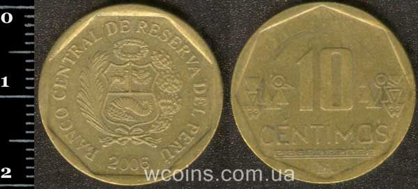 Монета Перу 10 сентимо 2006