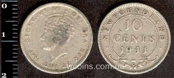 Монета Провинції Канади 10 центів 1941