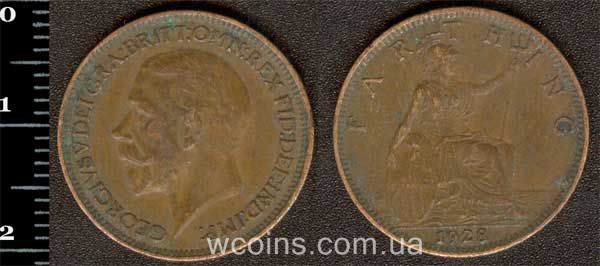 Монета Великобританія 1/4 пенні (фартинг) 1928