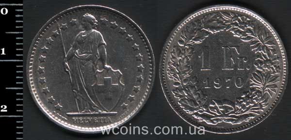 Монета Швейцарія 1 франк 1970